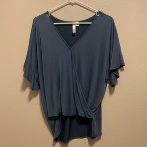 Blue wrap top size S